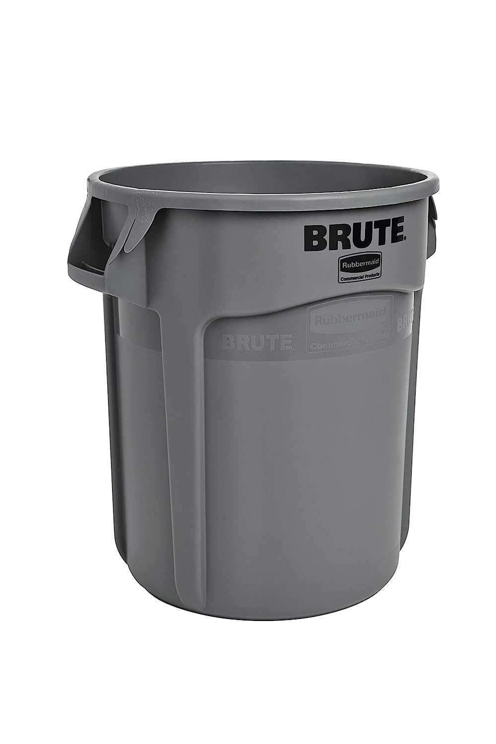 Rubbermaid Commercial Products BRUTE Heavy-Duty Round Trash/Garbage Can, 10-Gallon, Gray, Outdoor Waste Container for Home/Garage/Bathroom/Outdoor/Driveway - 24hrsmart